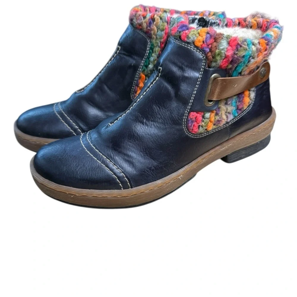 Rieker Felicitas 84 boots in the Navy Ozean/Mogano/Mult  Size 39 / Women’s 8
